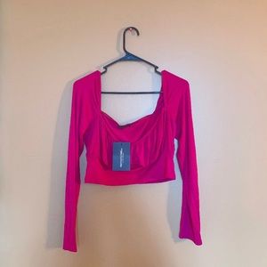 Cropped long sleeve top
